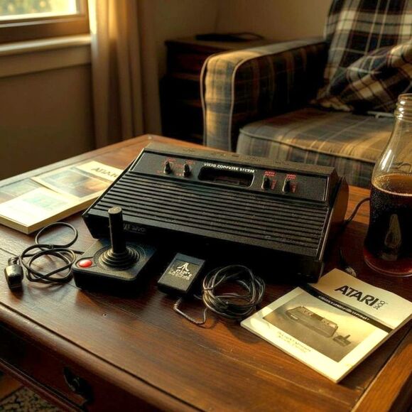 VTG Vintage 1980s Atari 2600 Video Computer System Console w/ Joystick & Manual - Picture 2 of 11